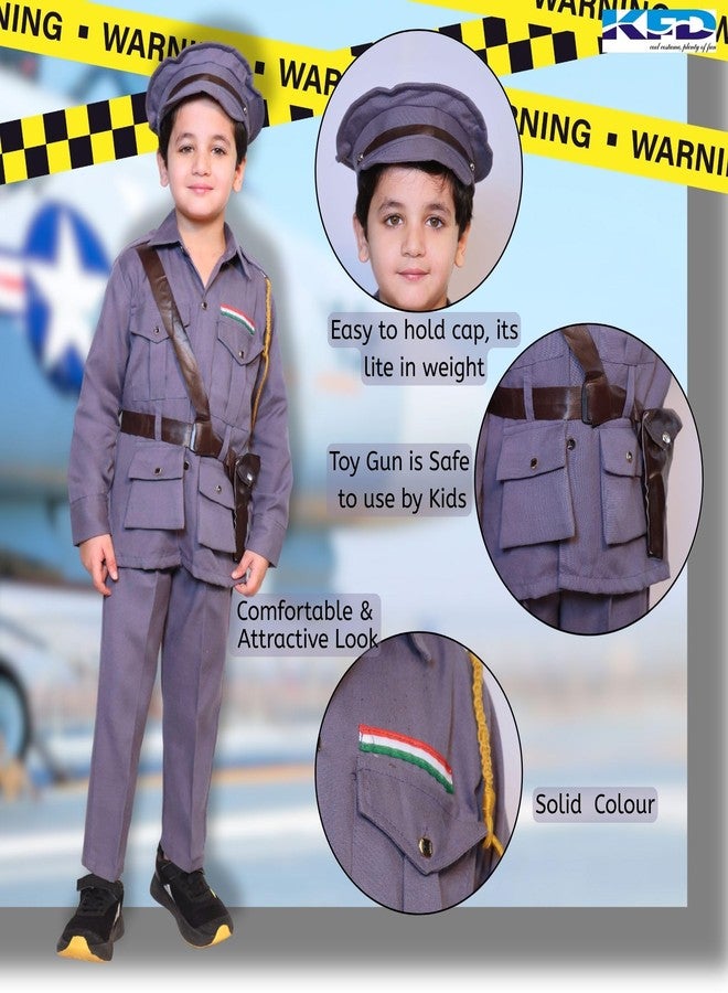 كاكو فانسي دريسيس زي تنكري من البوليستر من كاكو، زي مساعدنا/بطلنا القومي، زي القوات الجوية الهندية - أزرق، مقاس 14-17 سنة، للأولاد والبنات - Image 2